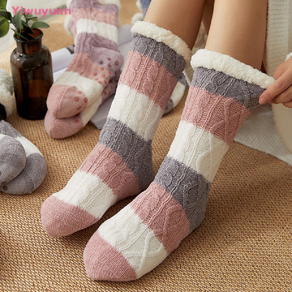 Vớ Lông Cừu Dệt Kim Dày Giữ Ấm Mùa Đông Mới Cho Nữ Áo Thun Thiết Kế Mới Năng Động Thời Trang