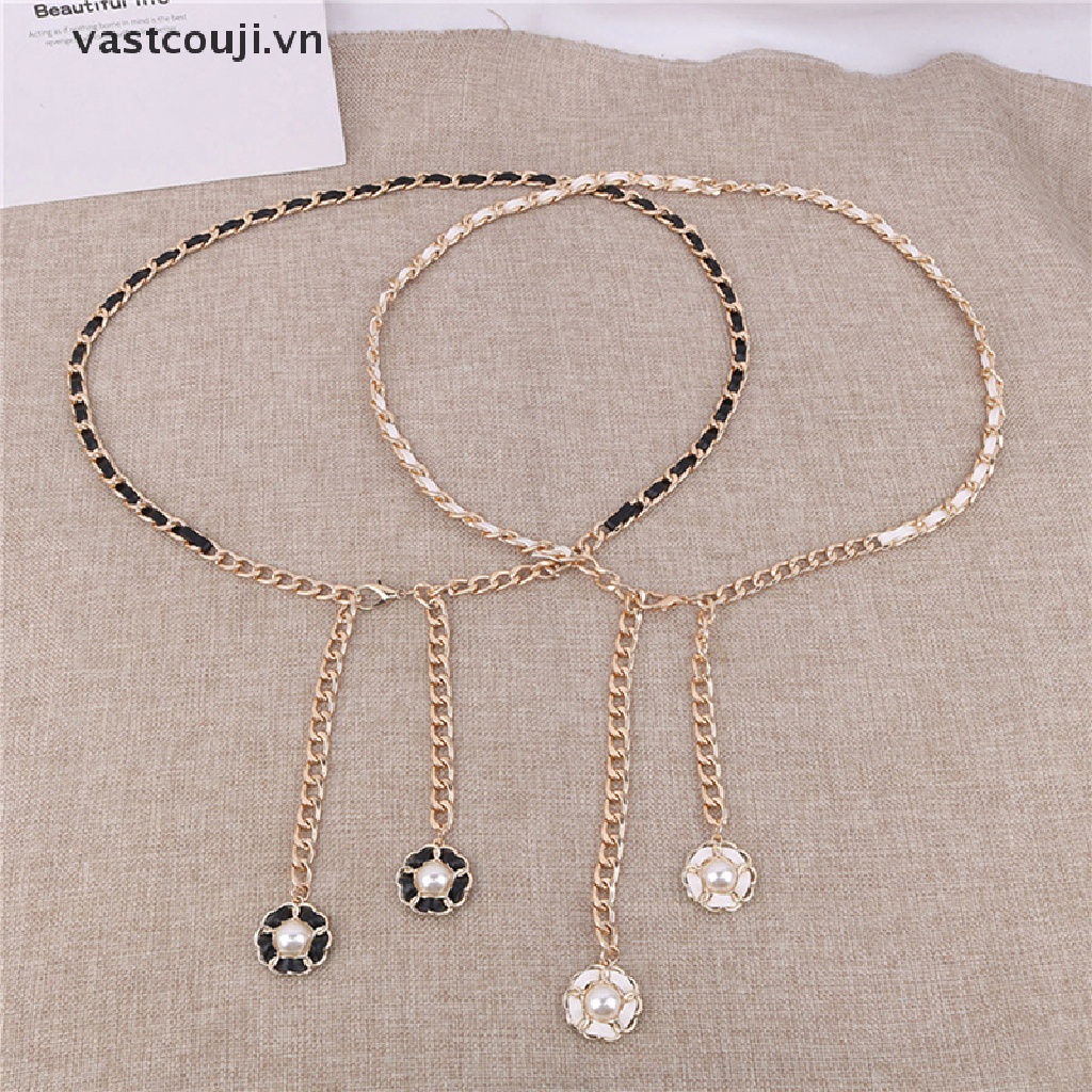 Thắt Lưng Dây Xích Kim Loại Màu Vàng Kim Phong Cách Punk Cá Tính Cho Nữ