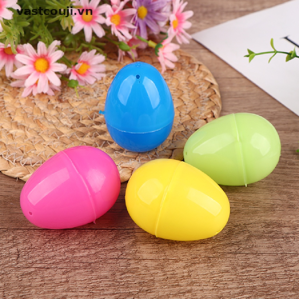 Bộ 10 Trứng Phục Sinh Nhiều Màu Sắc Bằng Nhựa Dùng Trang Trí Diy