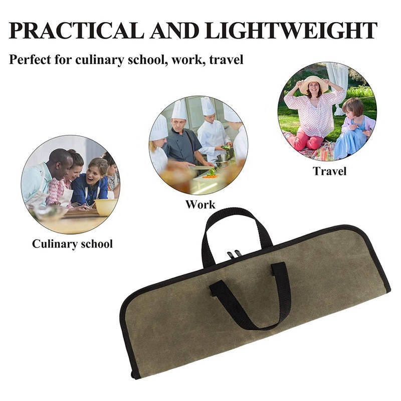 Túi Cuộn Vải Bạt 4 Ngăn Đựng Đồ Đầu Bếp Cho Nam