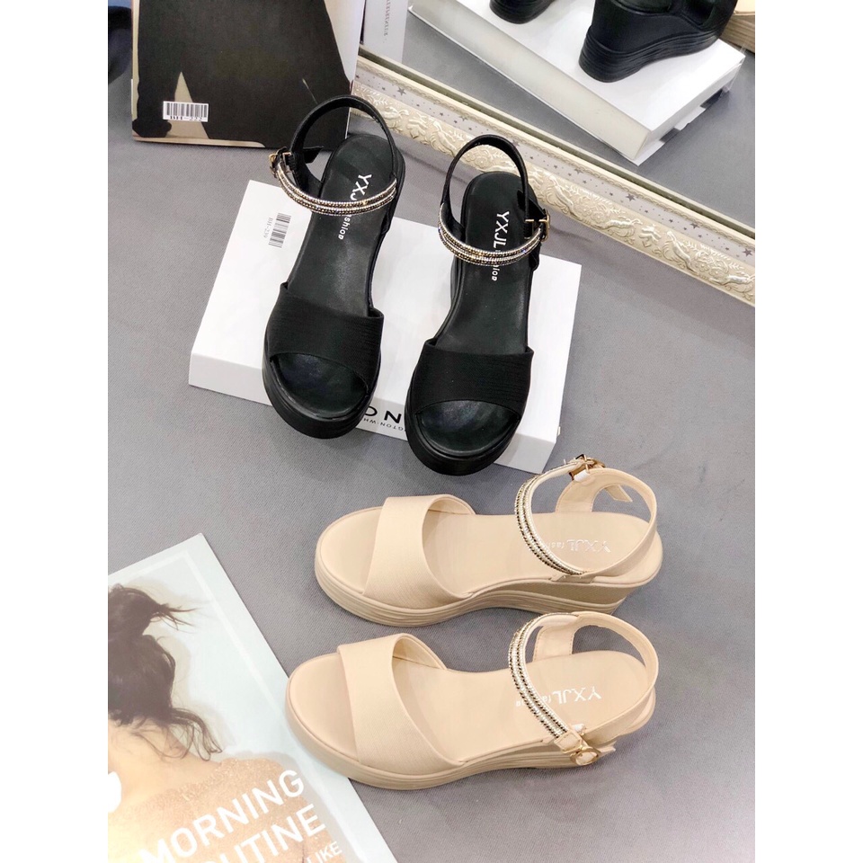 Dép sandan xuồng quai ngang bản to,siêu nhẹ đi êm và khỏe chân,đế cao 7cm SDX07 ANN_Official