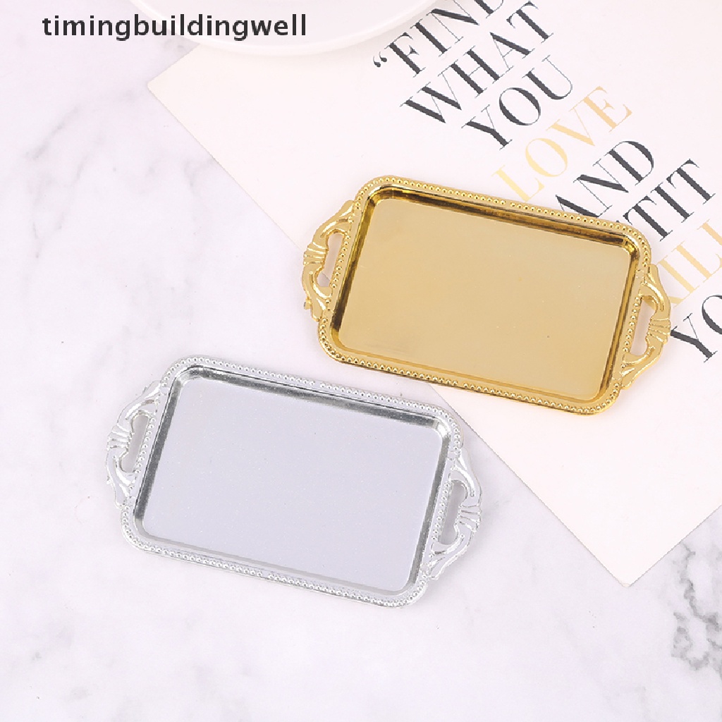 Bộ 2 Khay Trà Mini Bằng Nhựa Dùng Trang Trí Nhà Búp Bê
