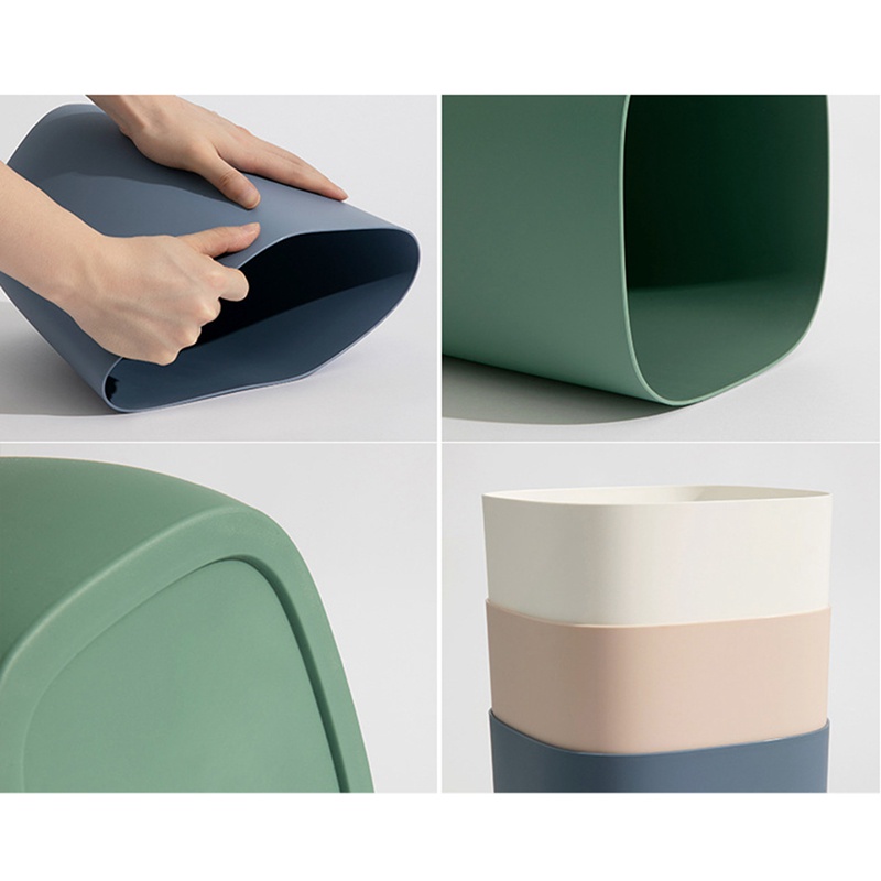 Thùng Đựng Rác Nhỏ Bằng Nhựa Màu Hồng Hiện Đại Cho Nhà Tắm / Phòng Khách / Phòng Ngủ