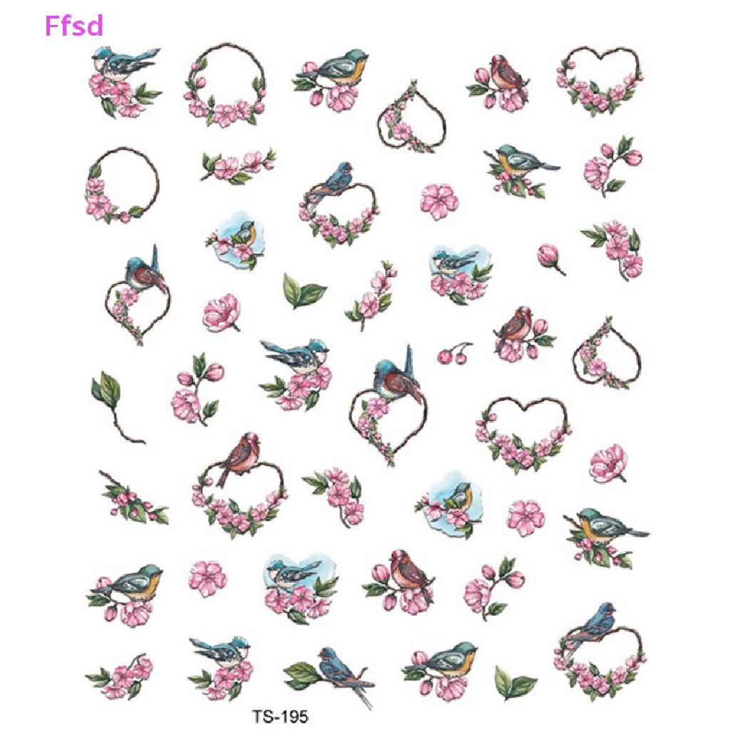 Miếng Dán Trang Trí Móng Tay 5D Hình Hoa Trái Tim Cho Nữ