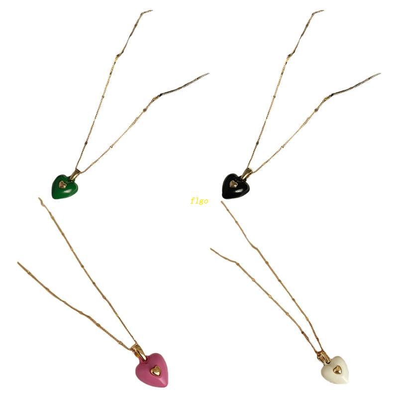 Flgo Vòng cổ Mặt Hình Trái Tim Thời Trang