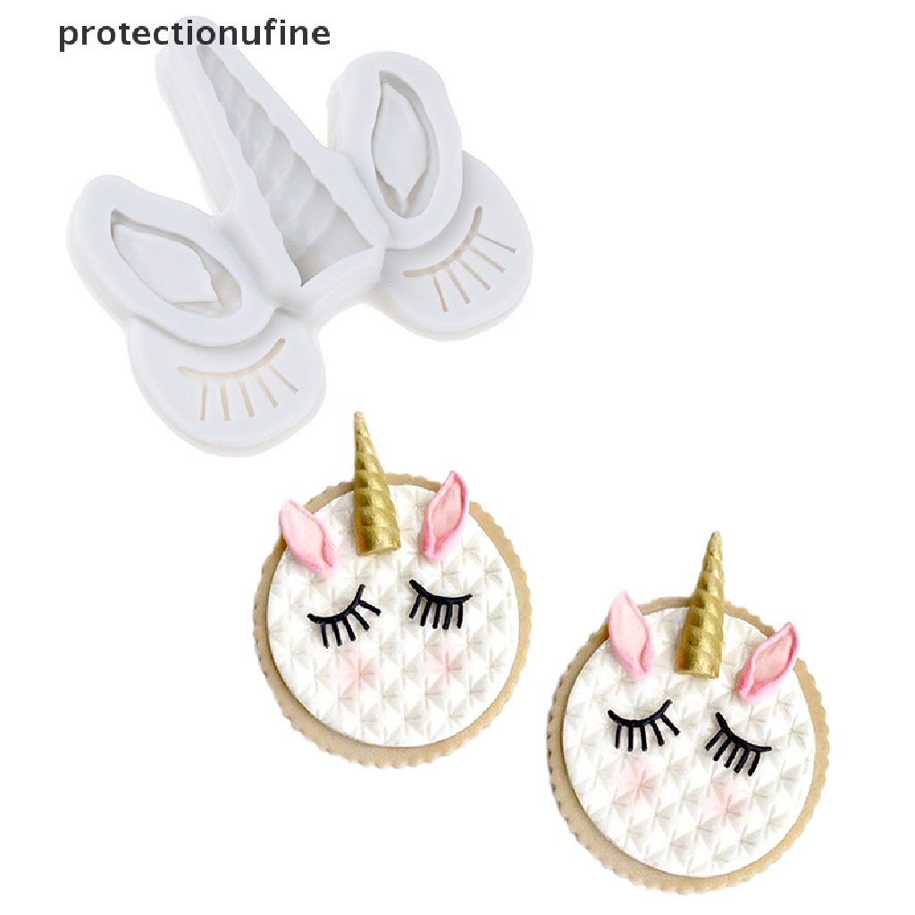 Khuôn Silicone Tạo Hình Làm Bánh Kẹo Hình Sừng Ngựa 3Vn