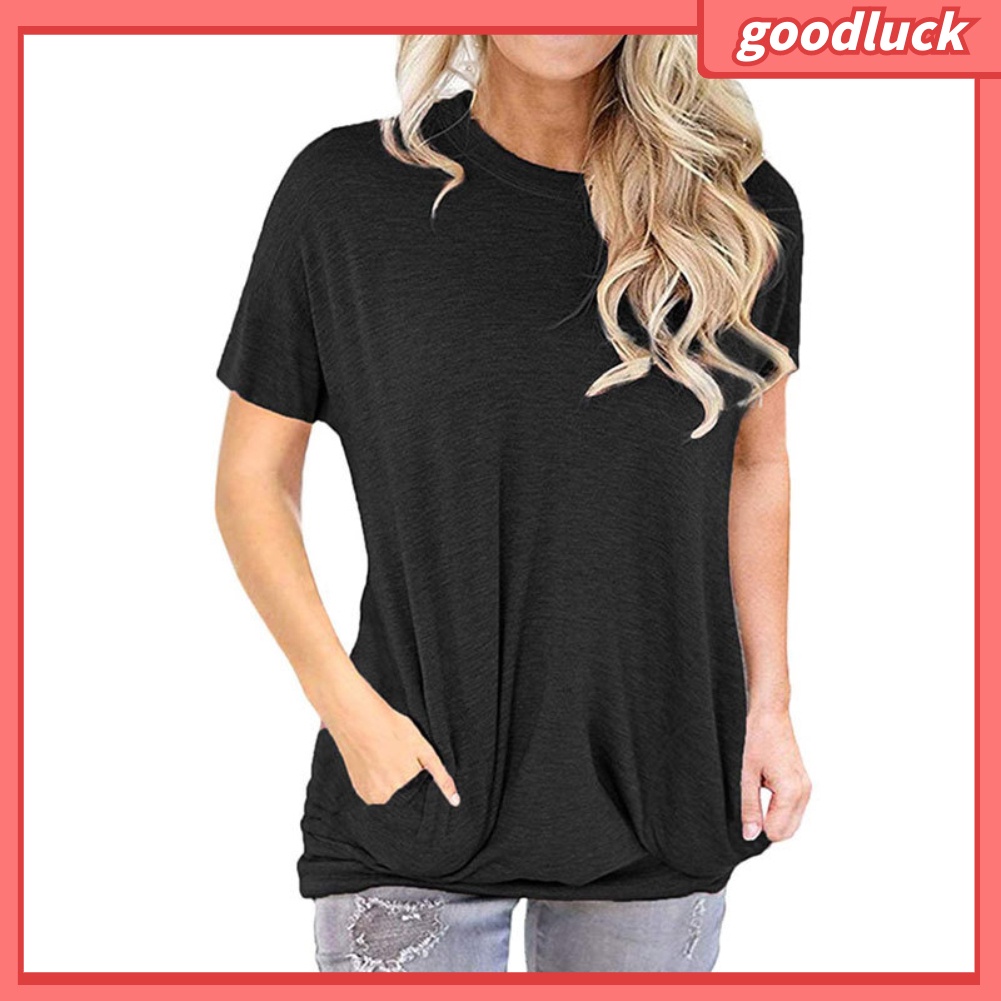 Áo Thun Tay Ngắn Cổ Tròn Màu Sắc Thời Trang Dành Cho Nữ
