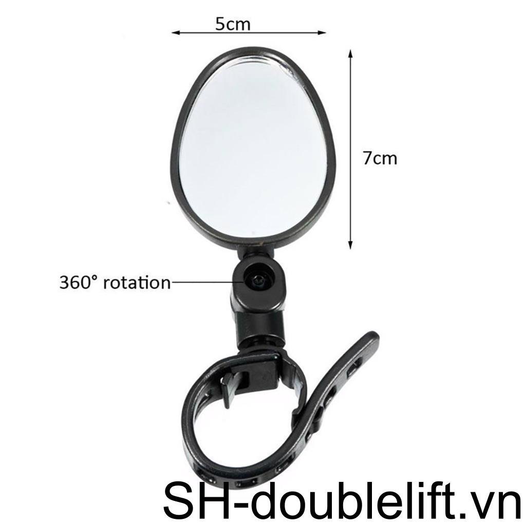 1 Cặp Gương Chiếu Hậu Hình Oval Có Thể Điều Chỉnh Xoay 360 Độ Gắn Tay Lái Xe Đạp
