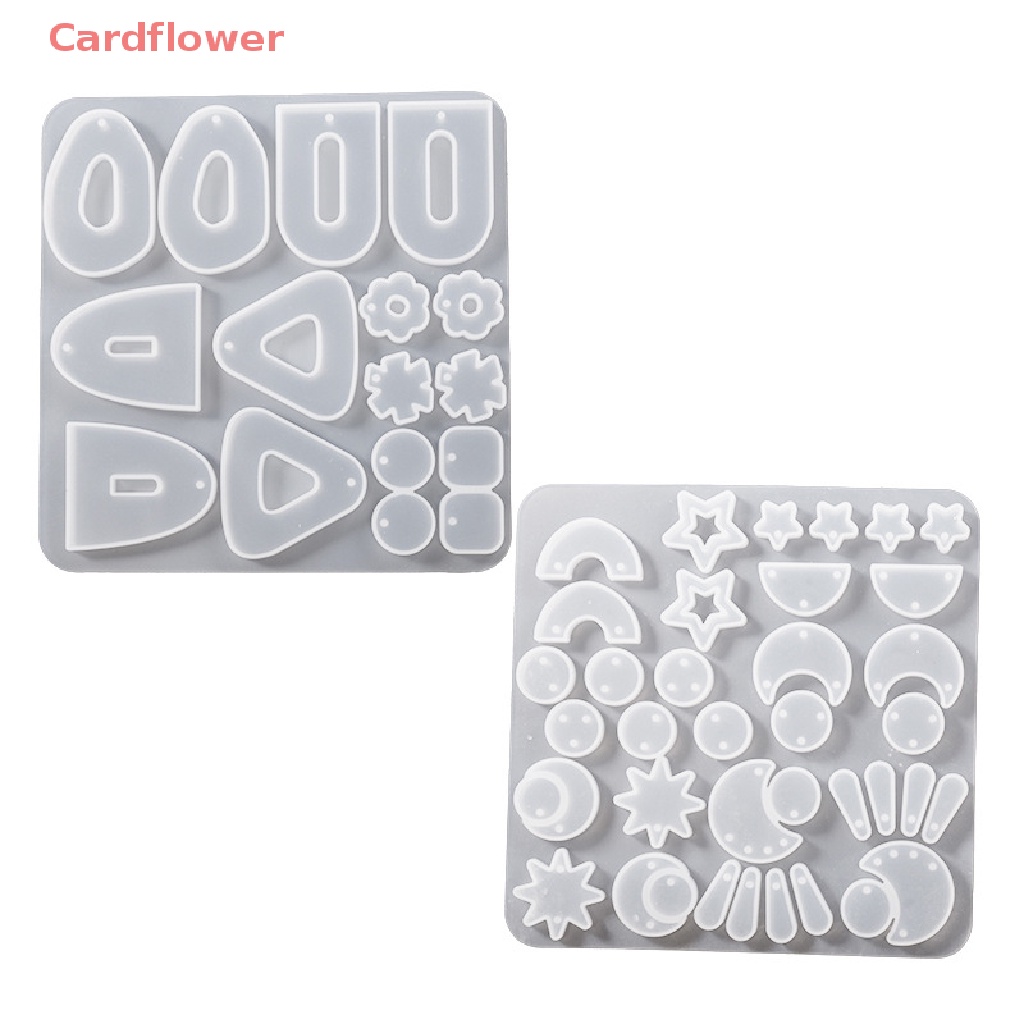 < Cardflower > Khuôn Silicon Resin Làm Mặt Trang Sức Mặt Trăng Ngôi Sao Hình Học DIY Mới Dành Cho Người Mới Bắt Đầu