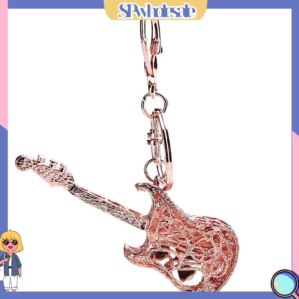 <SPwholesale> Móc Khóa Hình Đàn Ghi Ta Đính Đá Thời Trang