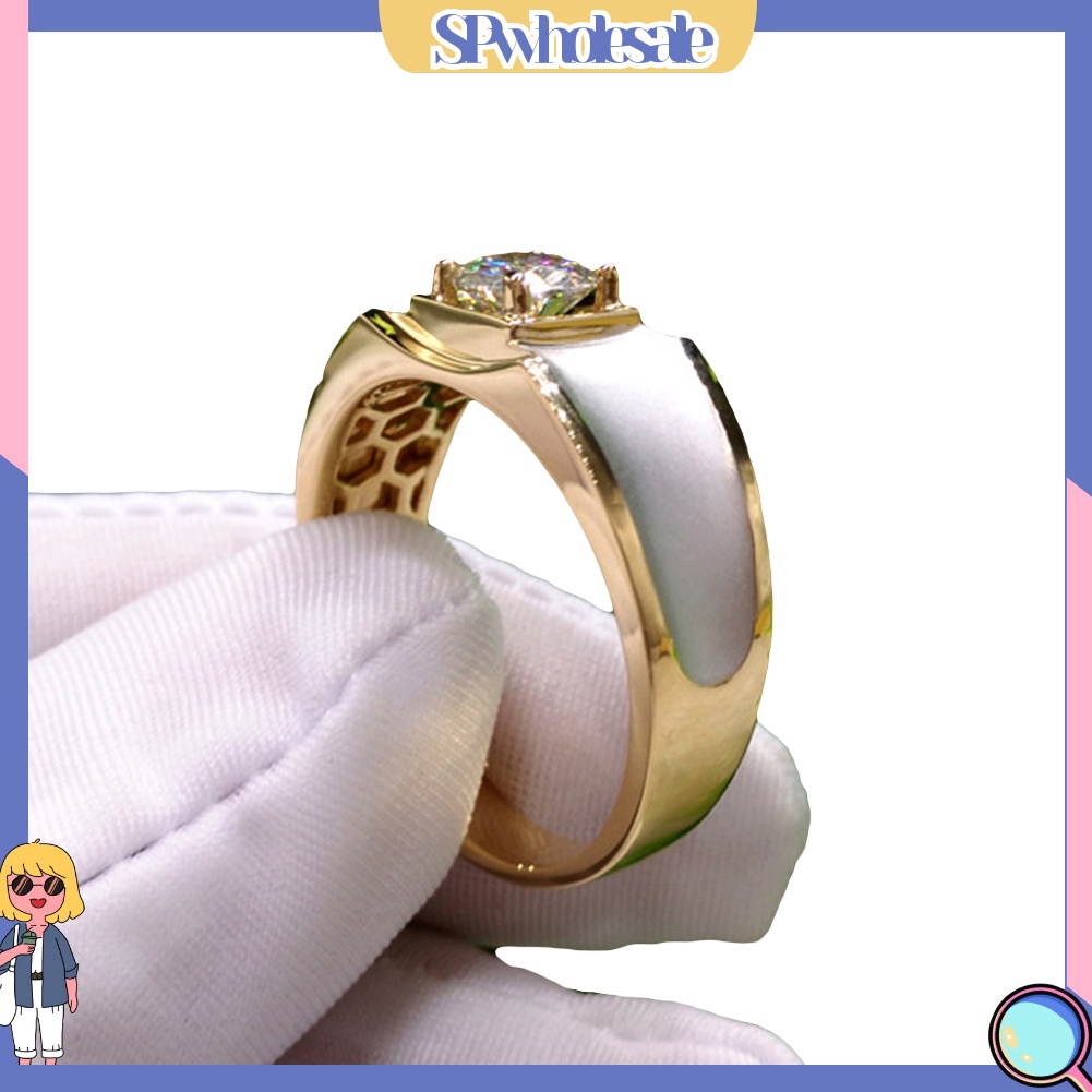 <SPwholesale> Nhẫn Bản Rộng Đính Đá Thời Trang Cho Nam