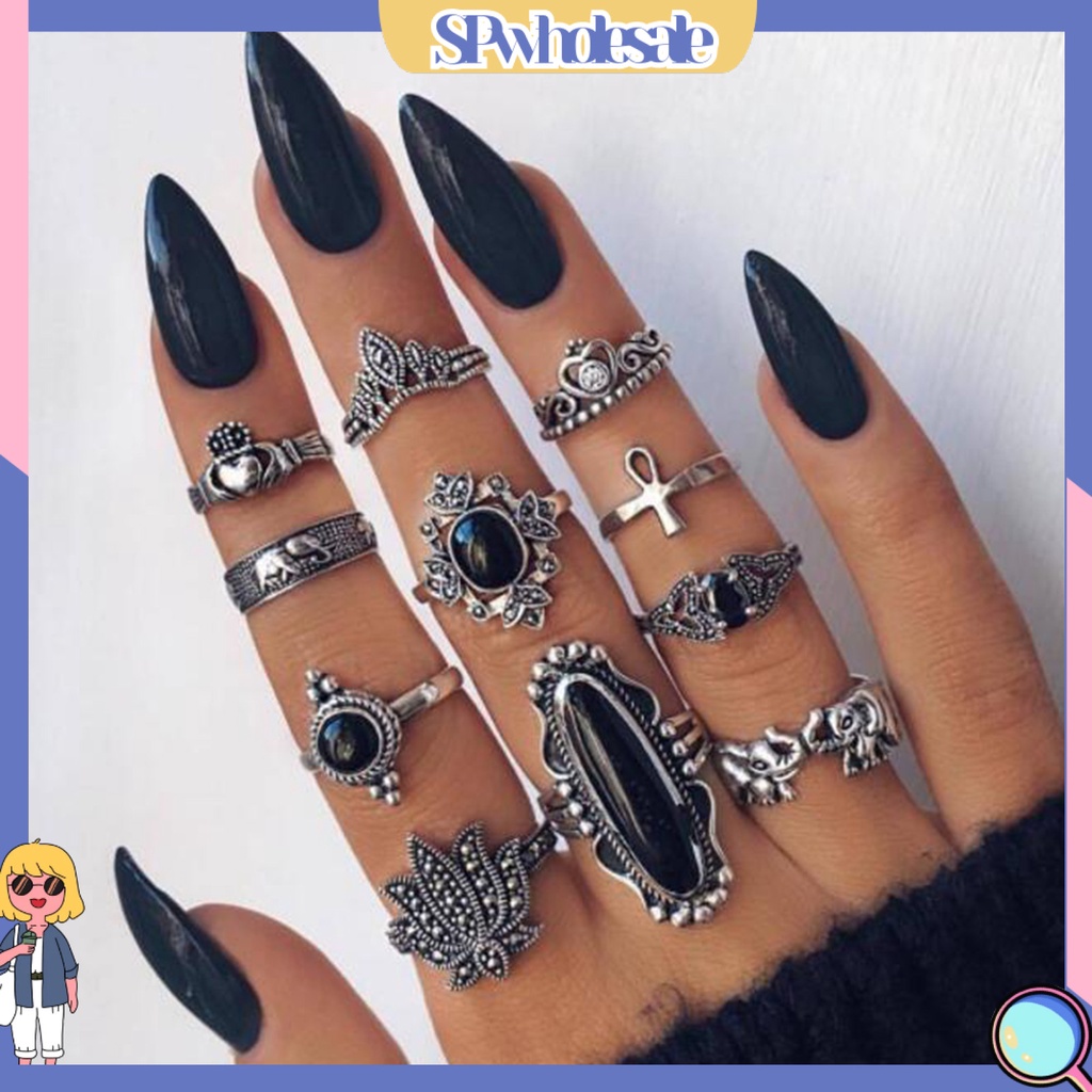 <SPwholesale> Set 11 / 13 / 15 Nhẫn Đeo Khớp Ngón Tay Phong Cách Bohemian