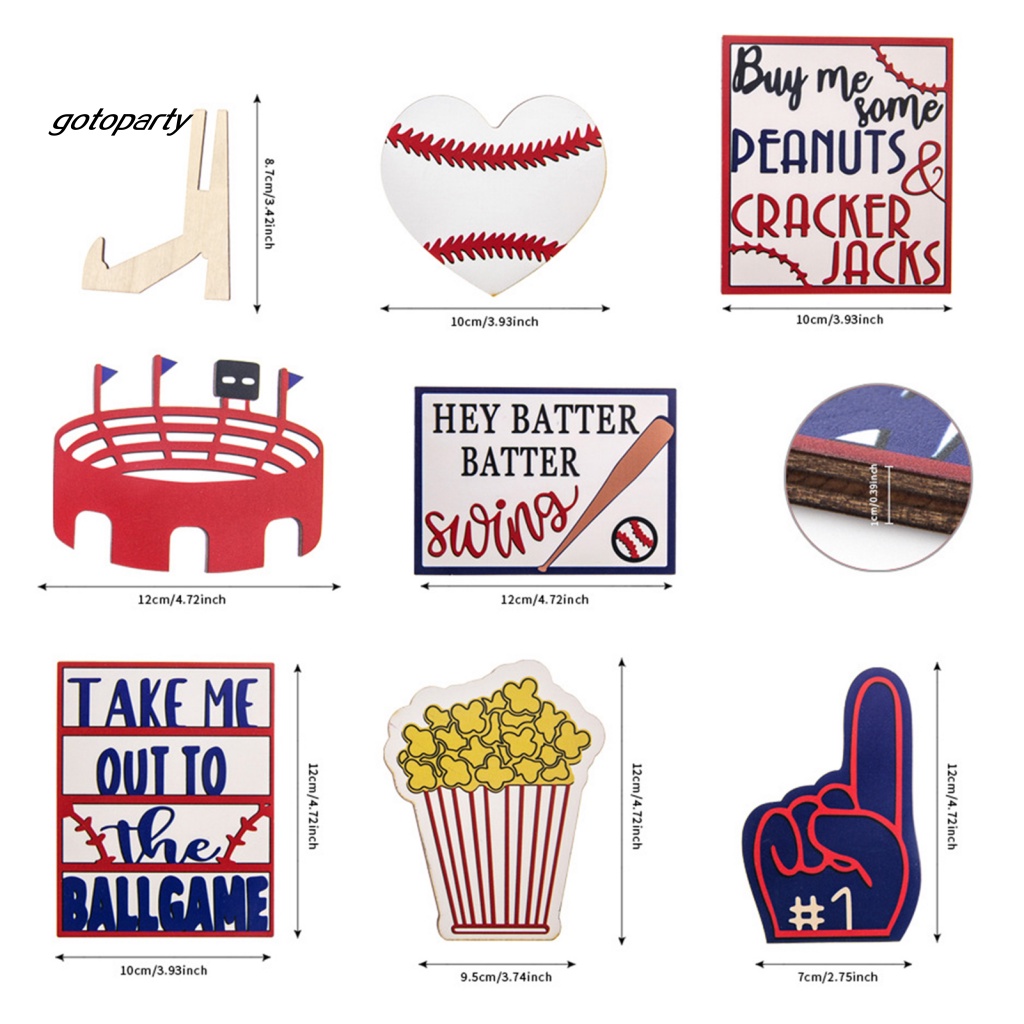 1 Bộ Khay Gỗ Đựng Bóng Chày Phong Cách Mỹ