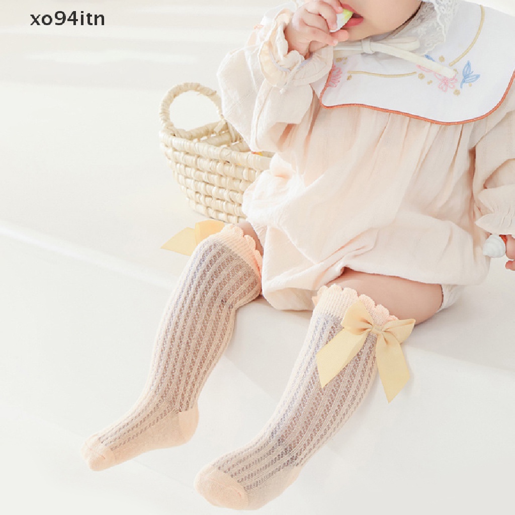 Đôi Tất Cotton Mềm Mại Đính Nơ Thời Trang Mùa Hè Cho Bé Gái