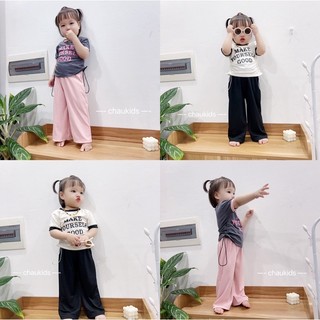 Sét bộ bé gái makeyouself good phối áo cổ tròn phối viền siêu cưng giành cho bé 12-28kg