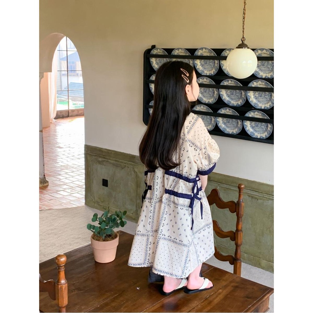 Đầm Dáng Dài In Họa Tiết Phong Cách Hàn Quốc Thời Trang Mùa Hè 2023 Mới Cho Bé Gái