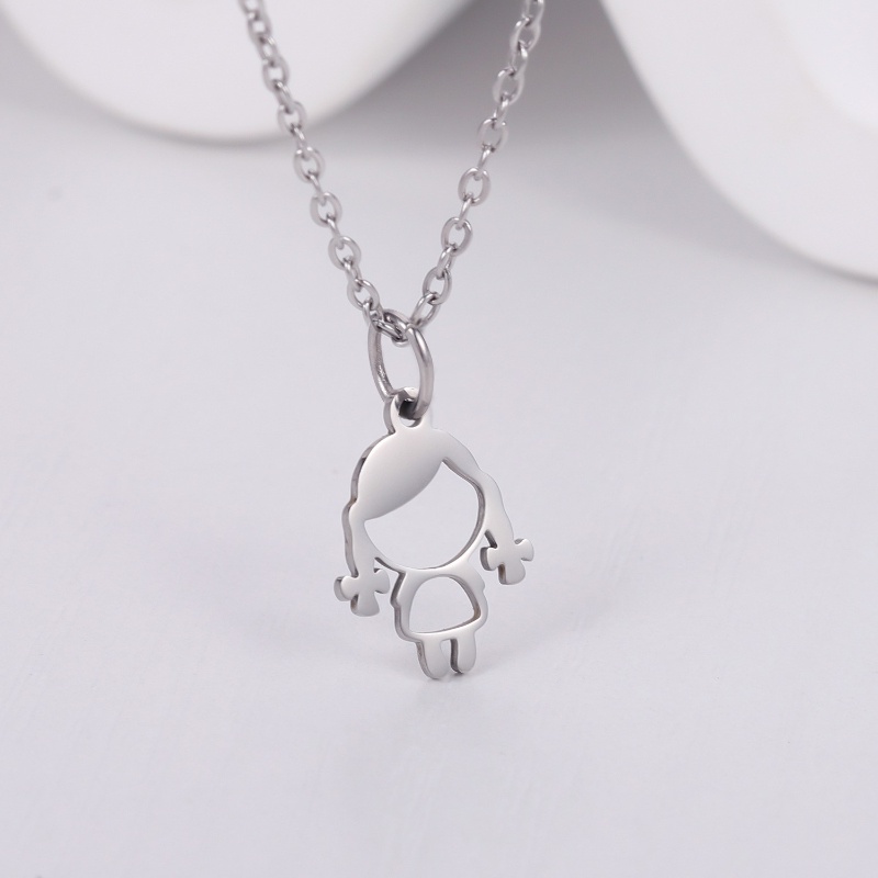 Z Vòng cổ Bằng Thép Titan Không Gỉ Mặt Hình Thiên Thần Phong Cách Punk Hip Hop Thời Trang Cho Nam Và Nữ