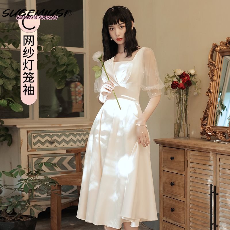 Sugemiusi Đầm Phù Dâu Dáng Dài Phong Cách Mới Thời Trang Mùa Hè Dành Cho Nữ
