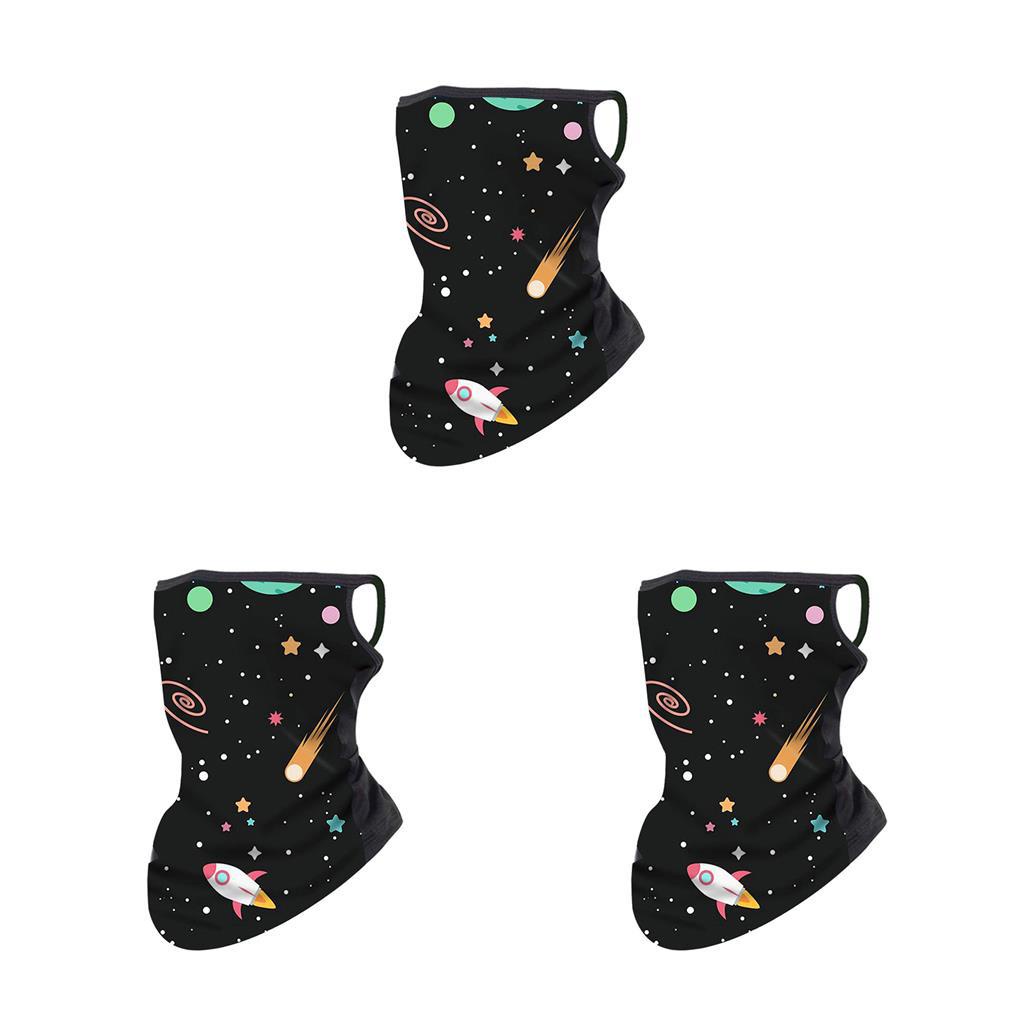 Khăn Choàng Cổ 1 / 2 / 3 / 5 Hình Tam Giác In Kỹ Thuật Số Chống Gió Có Vòng Đeo Tai Cho Bé Chơi Thể Thao Ngoài Trời