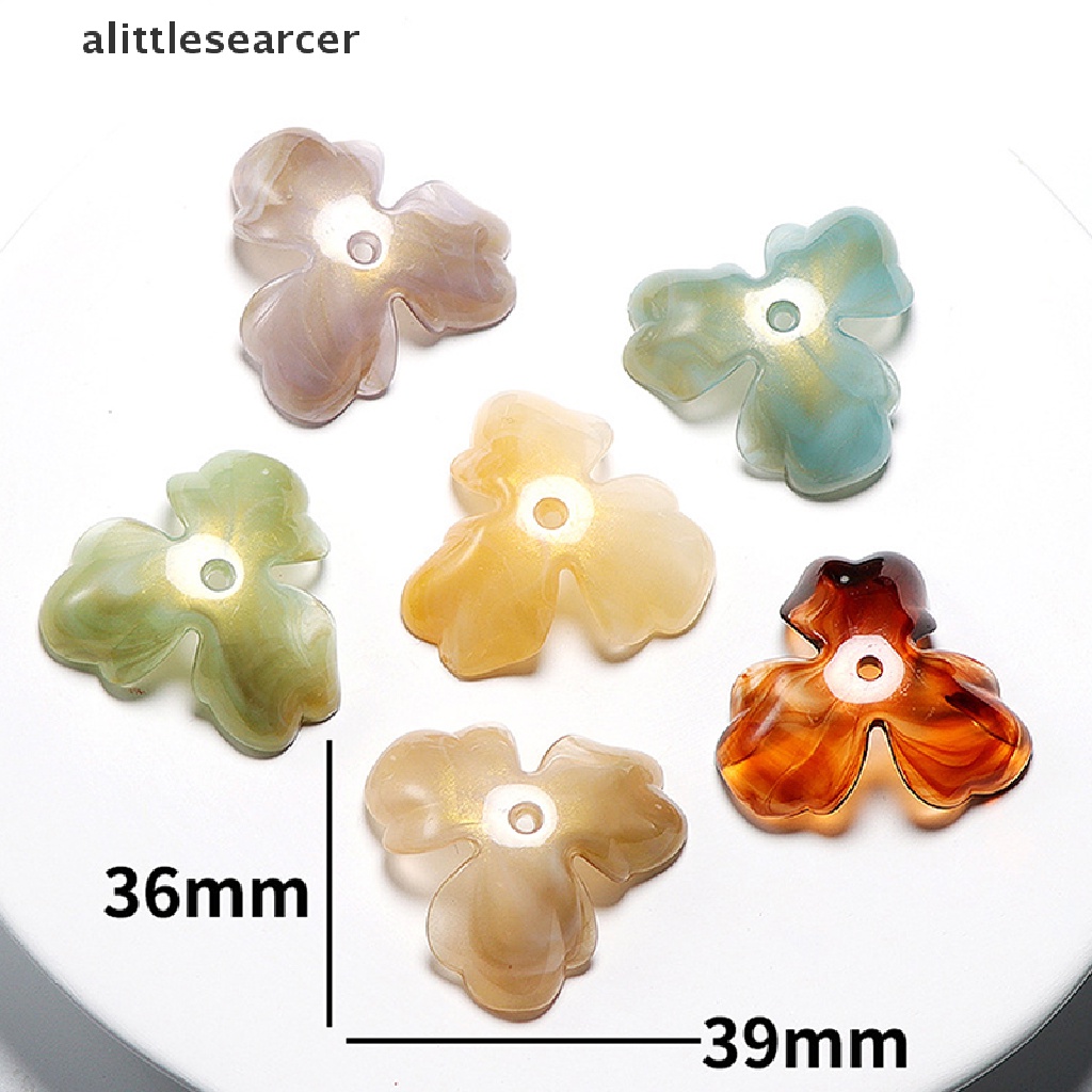 Bộ 10 Bông Hoa Bằng Acrylic Kích Thước 39x36mm Dùng Trang Trí Quần Áo