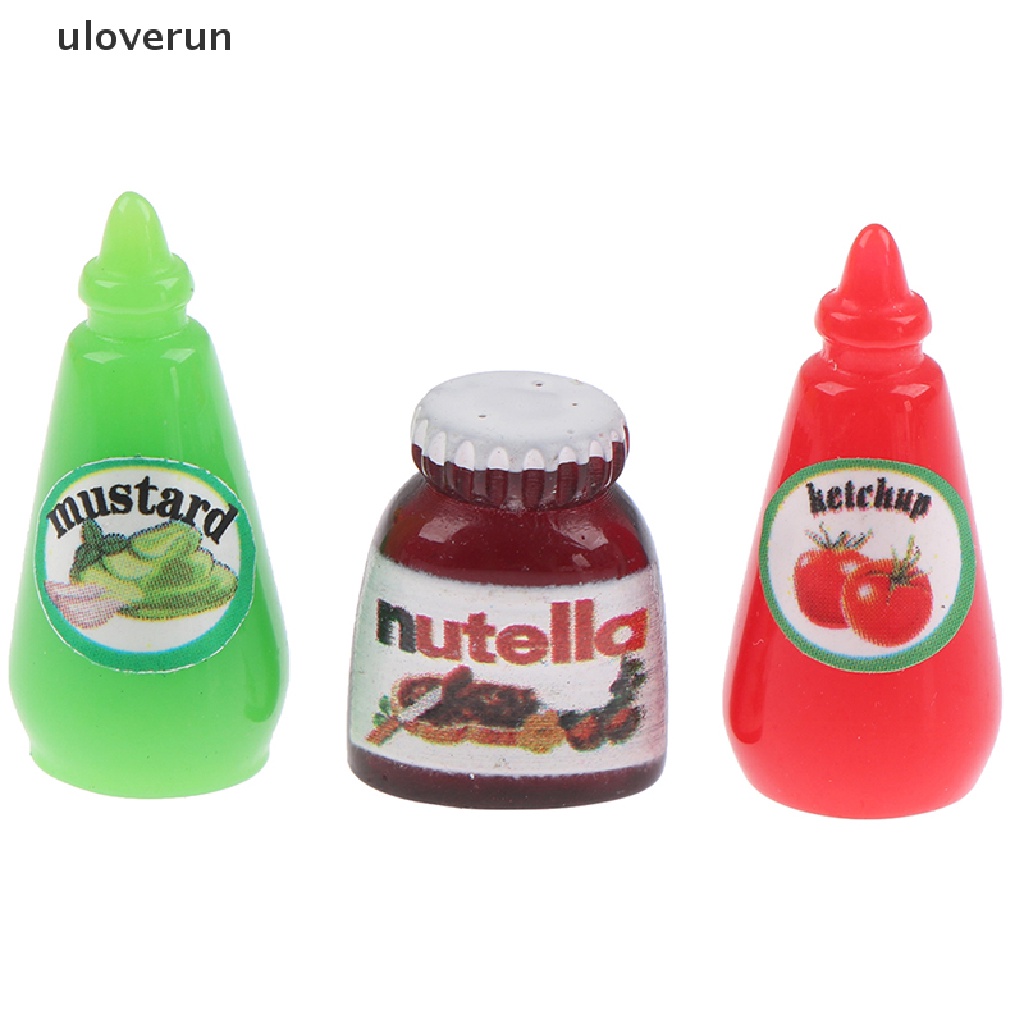 Set 3 Hũ Đựng Nước Sốt Trái Cây Trang Trí Nhà Búp Bê
