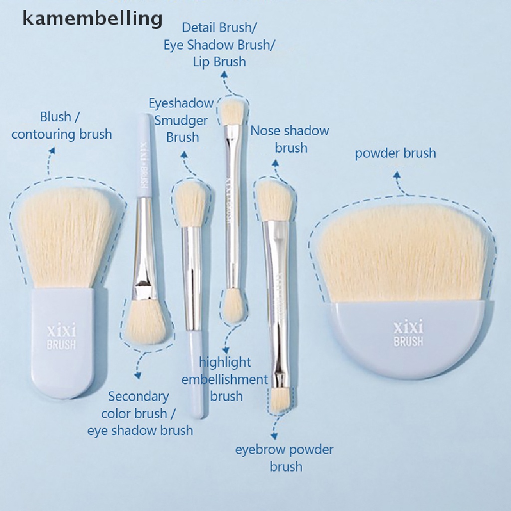 Set 6 Cọ Trang Điểm Mini Mềm Mại Kèm Hộp Đựng Tiện Lợi Du Lịch