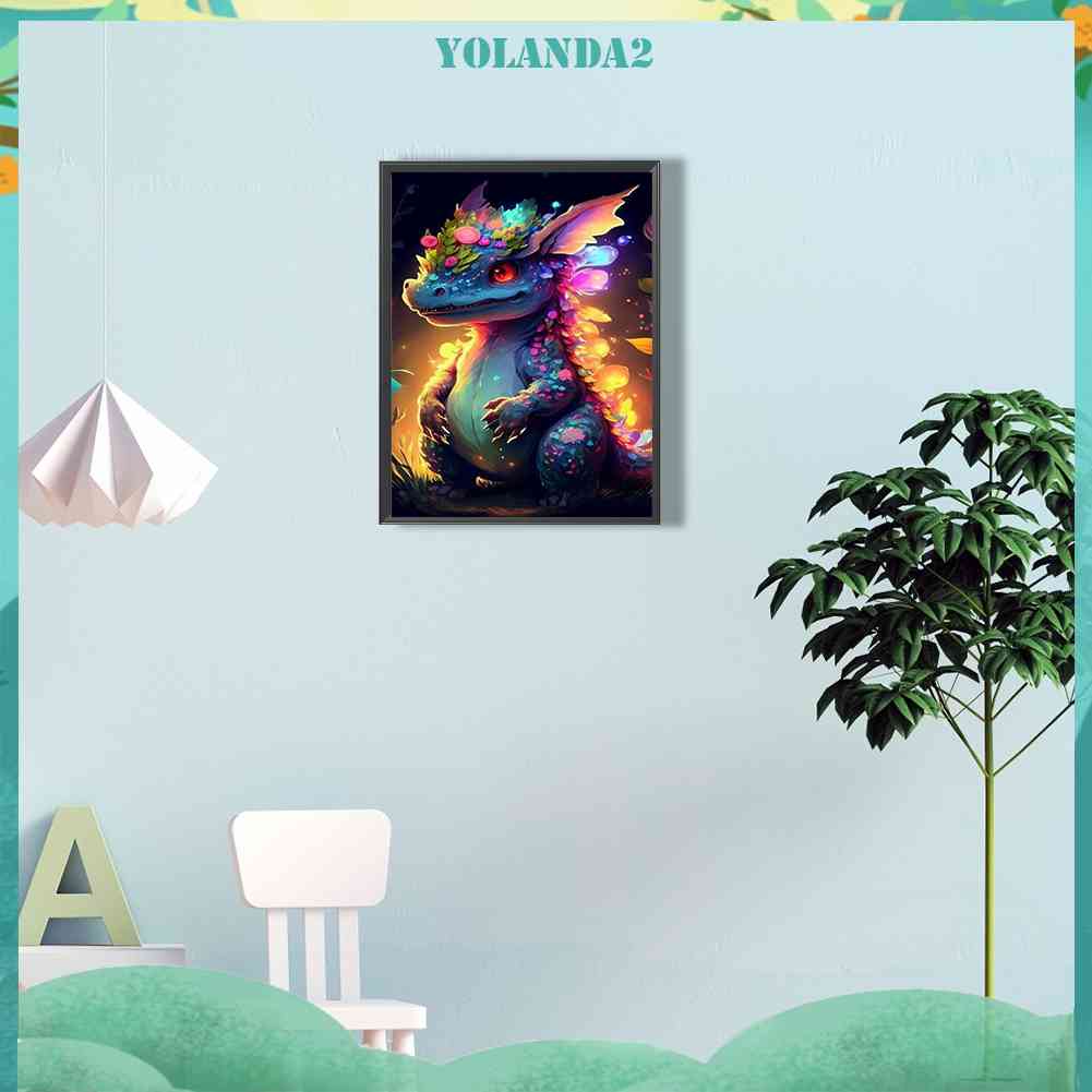 Tranh Đính Đá Kim Cương Toàn Bộ 5D DIY Hình Vẽ Khủng Long