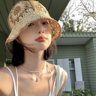 Mũ cói đan thủ công thoáng khí chống nắng thời trang cho nữ