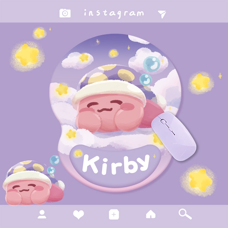 Miếng Lót Chuột Silicone Hình Ngôi Sao Kirby 3d