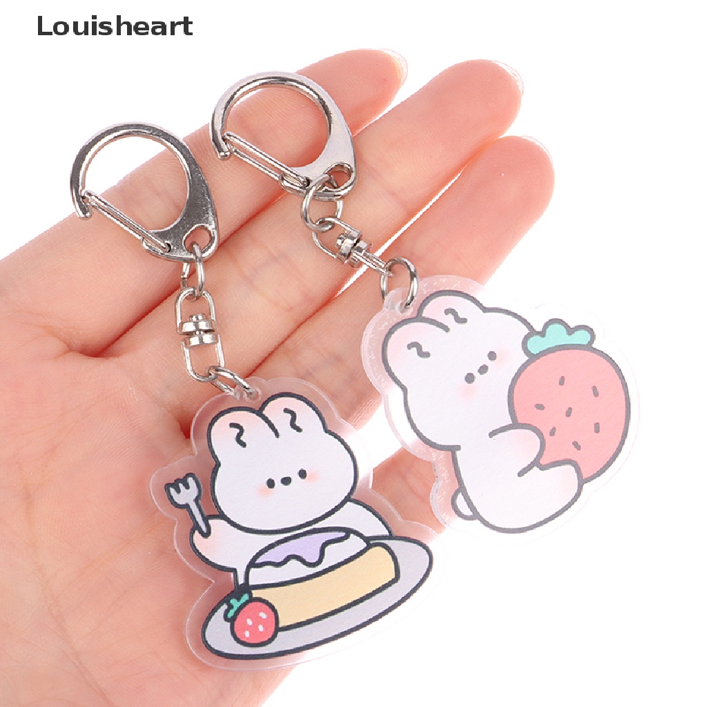 Louisheart Móc Khóa Hình Thỏ Trắng Bằng Acrylic Dễ Thương