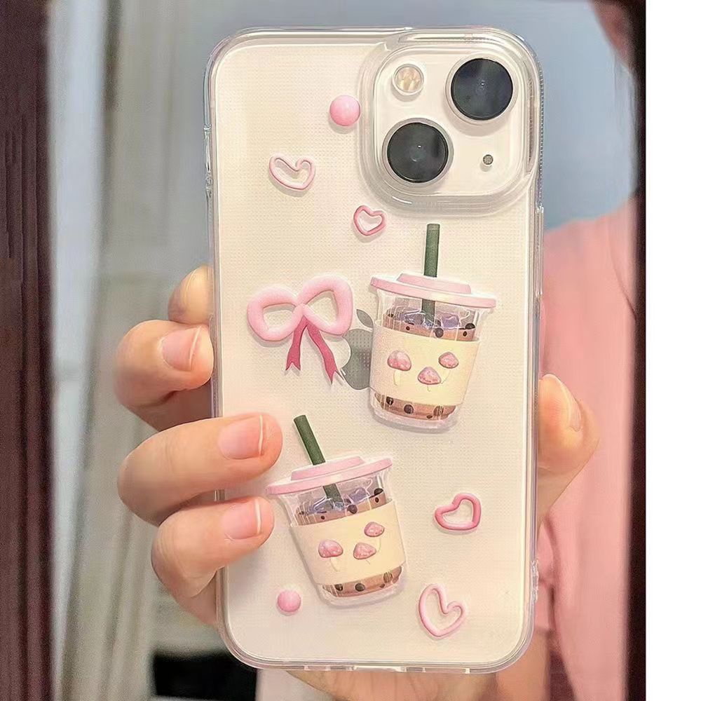 ✅Ốp Điện Thoại Mềm Trong Suốt In Hình Trà Sữa Cho Iphone 8pxs 7 14 / promax12 / Niche pro13 / xr11 S6TB