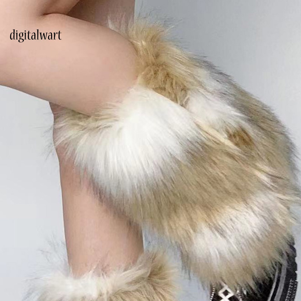 Kỹ Thuật Số| 1 Đôi Tất Ống Chân Giả Lông Thú Giữ Ấm Chống Lạnh Phong Cách Punk Hip Hop Thời Trang Thu Đông Dành Cho Nữ