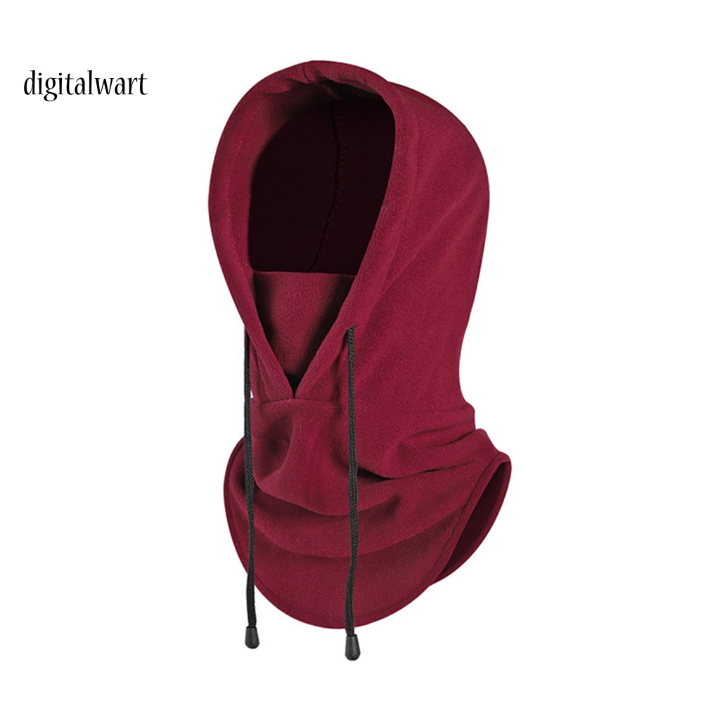 Kỹ Thuật Số| Mũ Balaclava Bằng Lông Cừu Dày Dặn Màu Trơn Có Dây Rút Bảo Vệ Tai Không Vành Cho Unisex