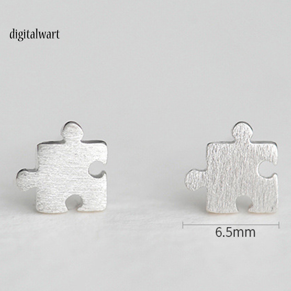 Kỹ Thuật Số| Bông Tai Mạ Bạc Kiểu Mảnh Ghép Hình Thời Trang Cho Nữ