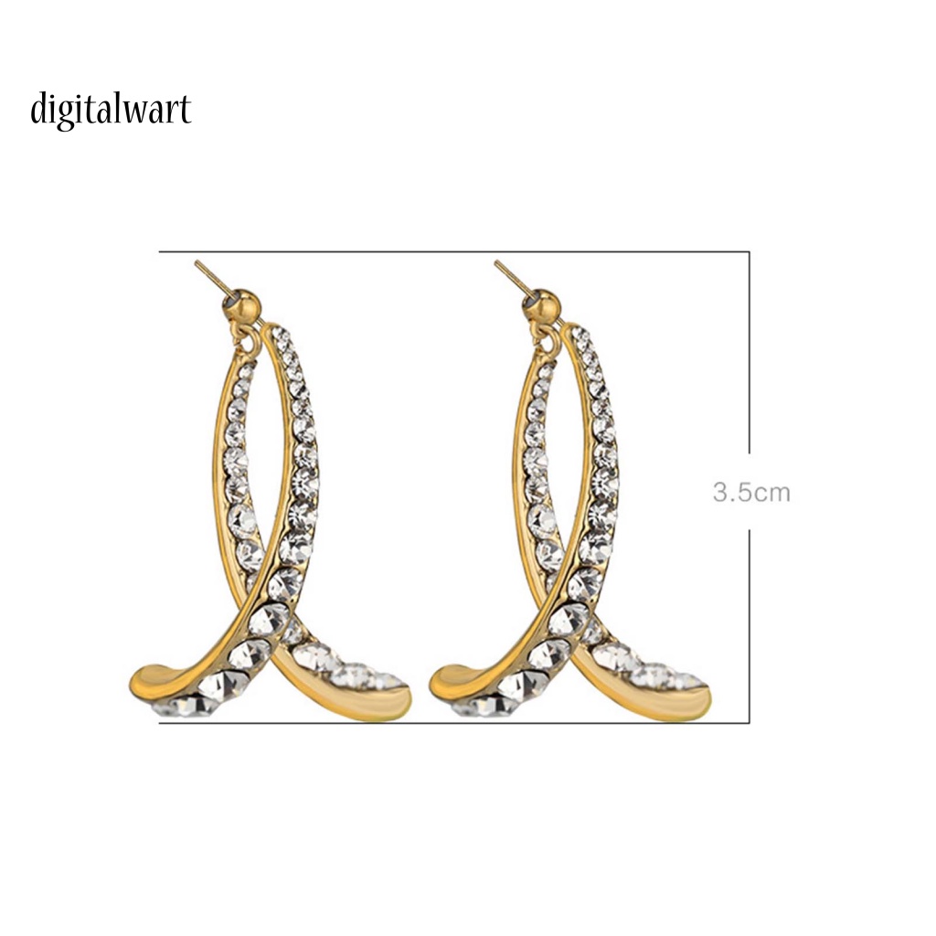 Kỹ Thuật Số| 1 Đôi Bông Tai Hợp Kim Dáng Dài Đính Đá Tinh Xảo Cho Nữ