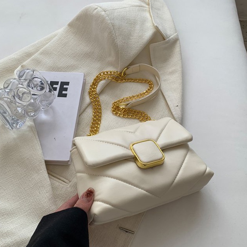 Túi Đeo Chéo Vai Hình Thoi Dây Mắt Xích Thời Trang Dành Cho Nữ