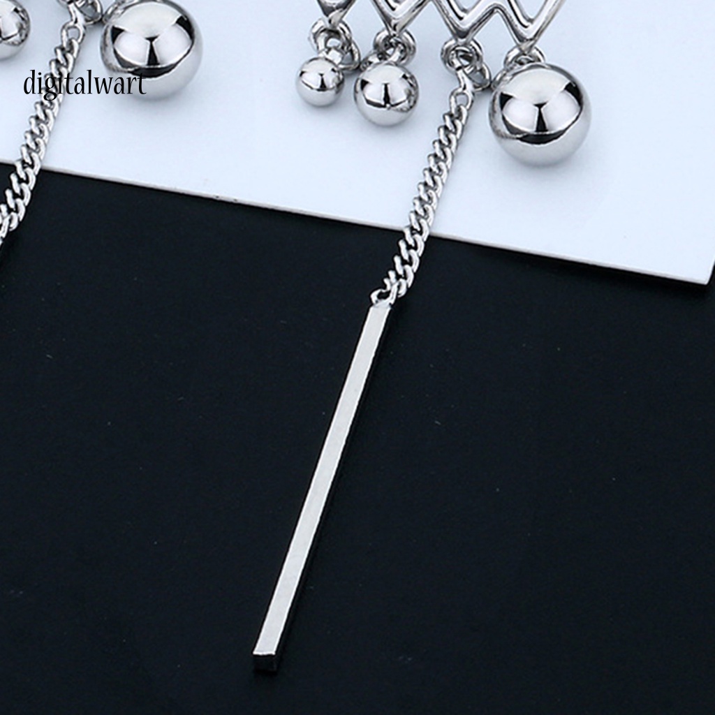 Kỹ Thuật Số| 1 Khuyên Tai Tròn Mạ Tua Rua Gợn Sóng Phong Cách Punk Cho Nữ