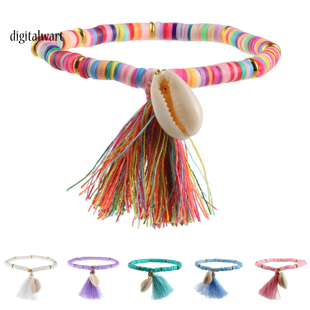 Kỹ Thuật Số| Vòng Đeo Tay Hạt Vỏ Sò Nhiều Màu Co Giãn Dành Cho Nữ