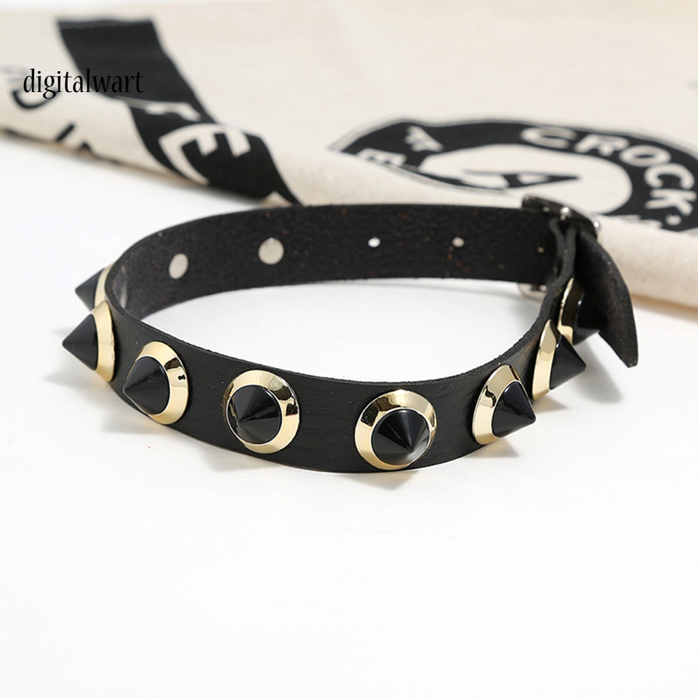 Kỹ Thuật Số| Vòng Cổ Choker Da Đính Đinh Tán Phong Cách Punk Phá Cách Dành Cho Nữ