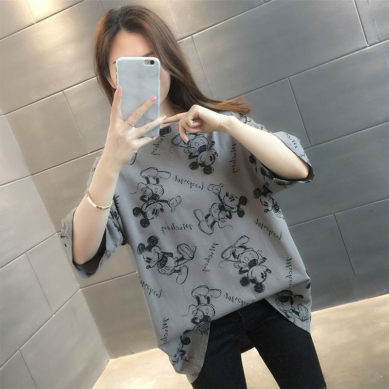 Áo Thun Nữ Ngắn Tay Dáng Rộng Nhuộm Màu