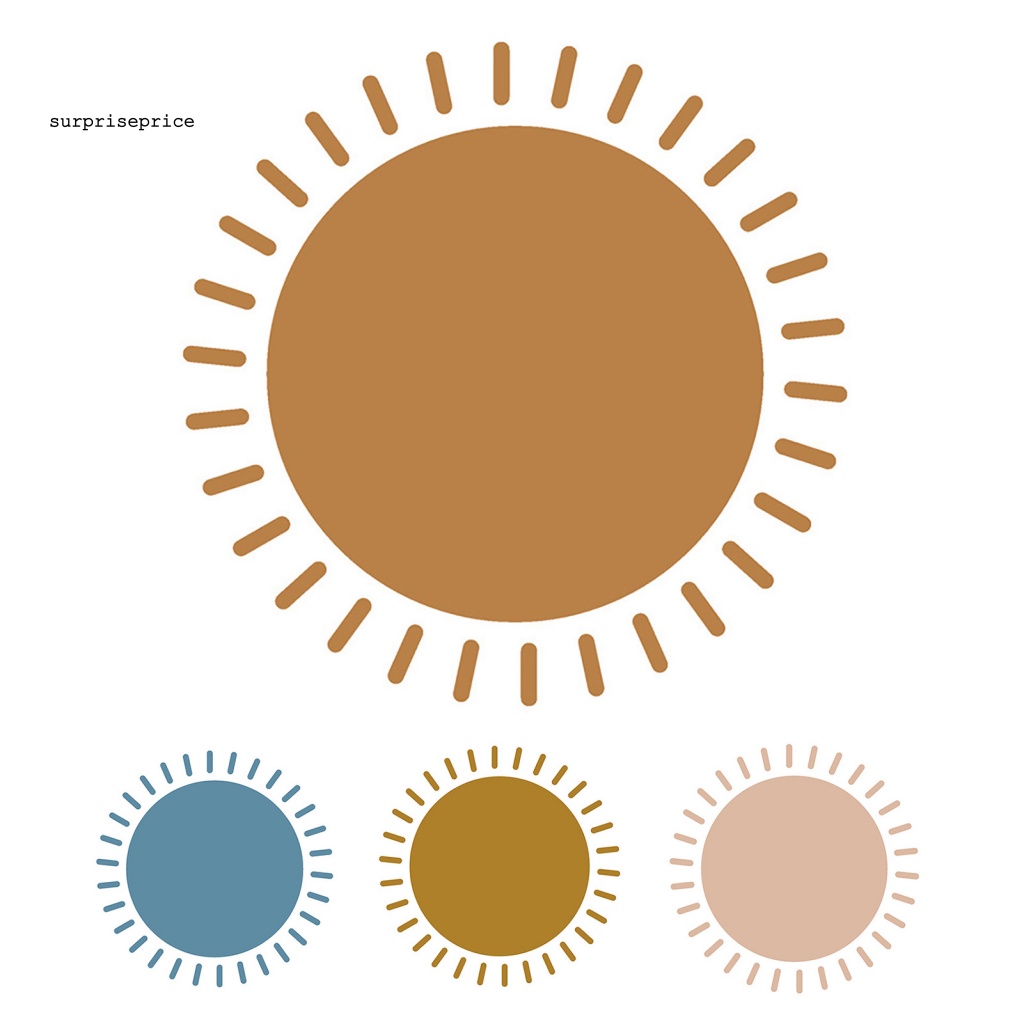 Decal dán tường Bằng PVC Hình Mặt Trời Phong Cách Boho Cho Trang Trí Phòng Khách / Phòng Ngủ