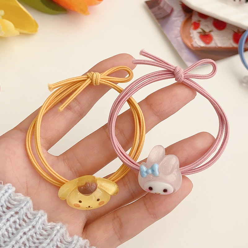 1 Dây Cột Tóc Cao Su Co Giãn In Hình Kuromi Melody Dễ Thương Cho Bé