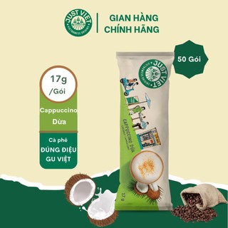 50 Gói Cappuccino Dừa Just Viet - Vietnamese Iced Coffee - Đúng Điệu Gu Việt - Sánh Đậm Tự Nhiên - 50 GÓI x 17g