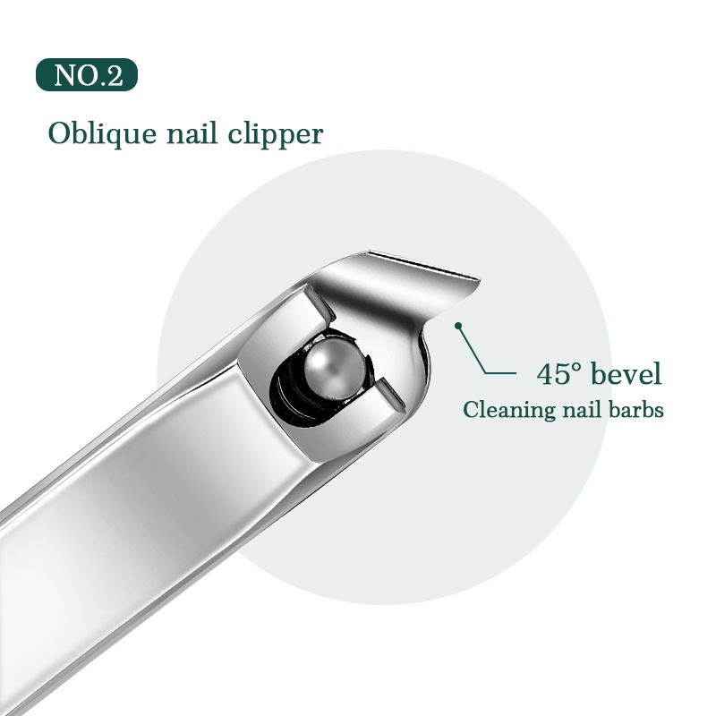 Bộ Kềm Cắt Móng Tay 9 Trong 1 Bằng Thép Không Gỉ Bao Da Bò