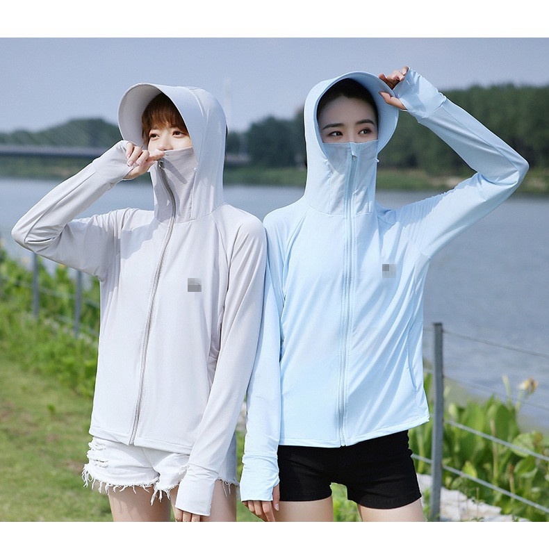 áo choàng chống nắng nữ Áo Khoác Chống Nắng Bằng Lụa Lạnh Mỏng Có Mũ Trùm Chống Tia Cực Tím Thời Trang Mùa Hè Cho Nữ Quần áo chống nắng áo khoác hoodie mỏng nữ thoáng khí tạo cảm giác mát mẻ Chống tia cực tím