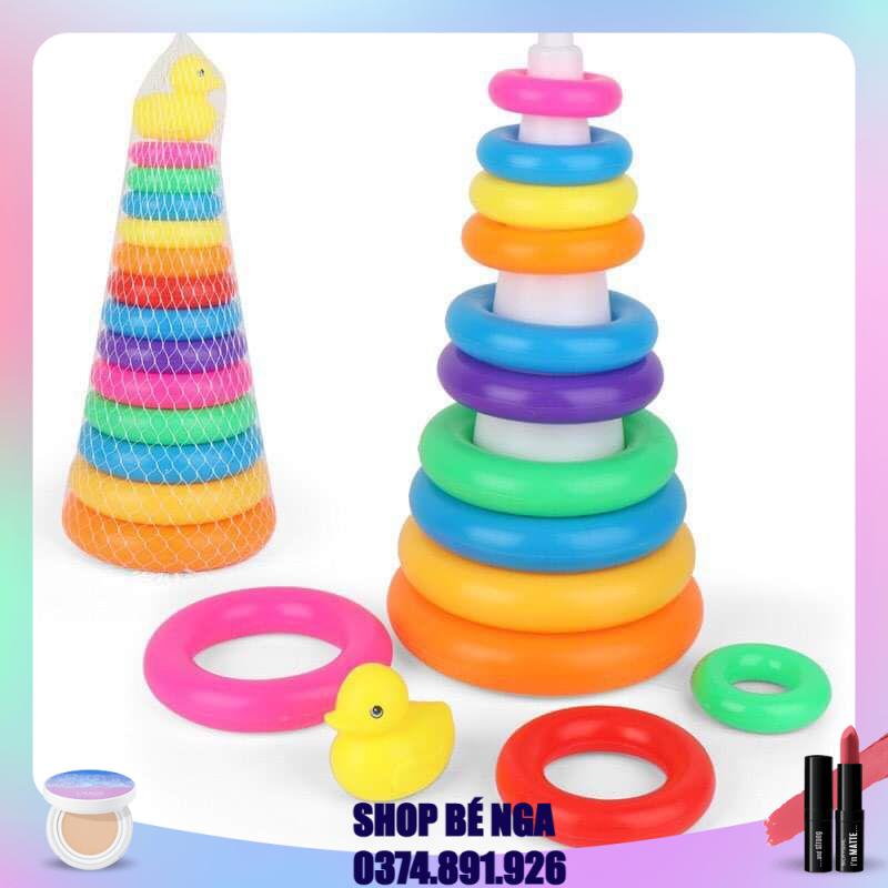 🐣🐣ĐỒ CHƠI THÁP XẾP HÌNH CON VỊT 9 VÒNG🐤🐤