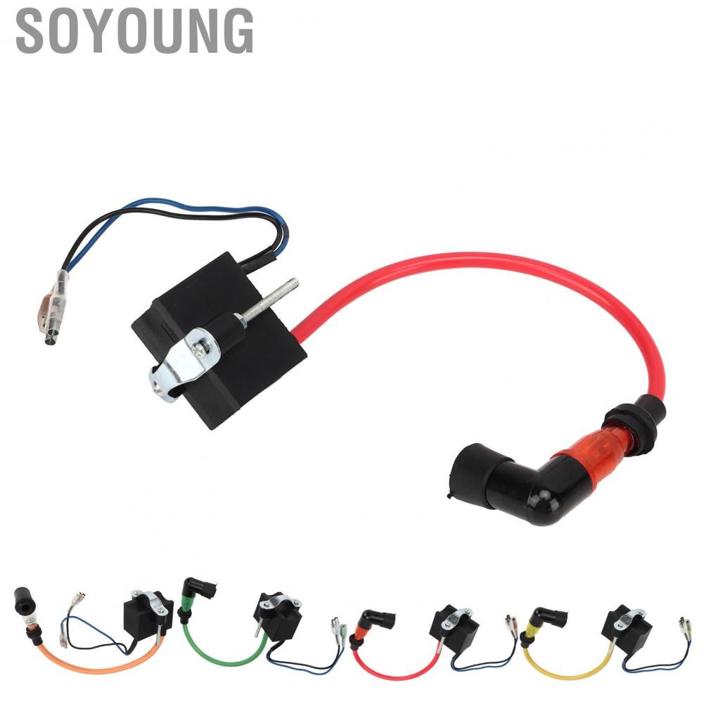 Soyoung Motorized Bicycle Ignition Coil  Easy To Install CDI Ignition Coil Improve Combustion High Performance  for 2 Stroke Engine Motorized Bicycle