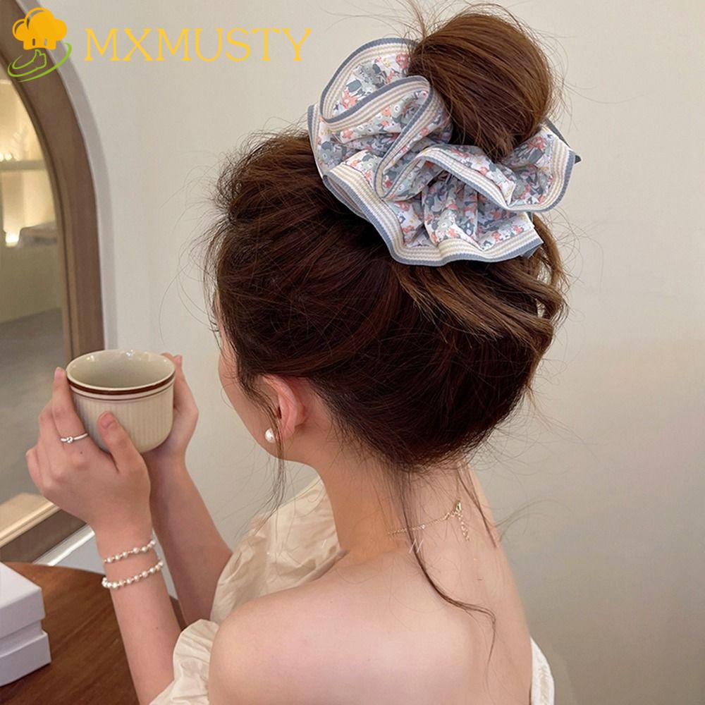 Dây Cột Tóc Vải In Họa Tiết Phong Cách Hàn Quốc Cho Nữ