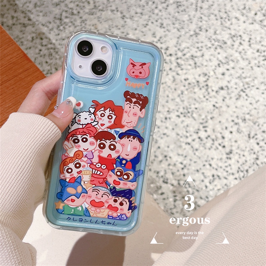 Ốp Điện Thoại Mềm Trong Suốt In Hình Cậu Bé Bút Chì Shin Cho iPhone 14 13 12 11 Pro Max 7 8 6 Plus SE2020 X XR Xs Max