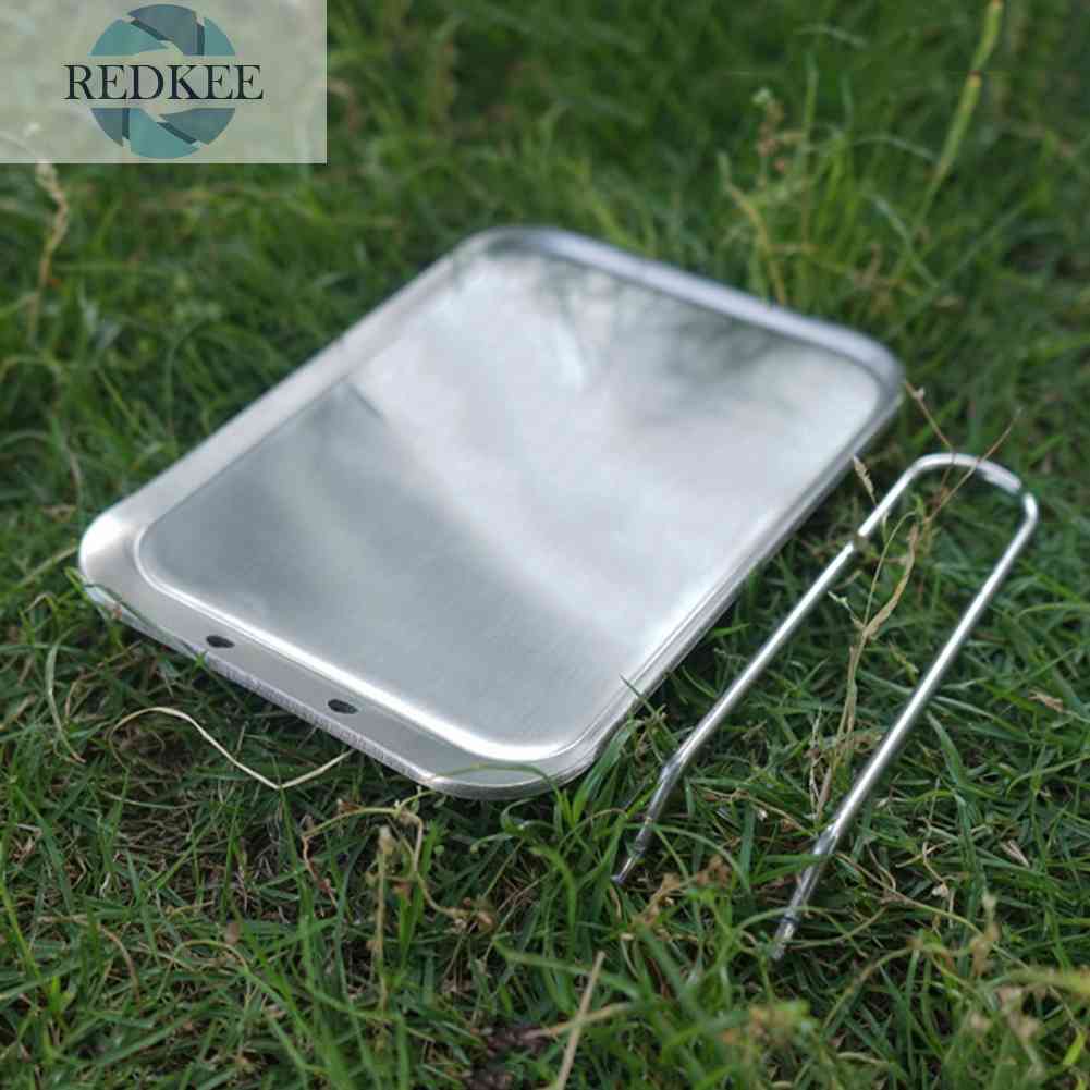 Đĩa Nướng Bbq Bằng Thép Không Gỉ Có Tay Cầm Có Thể Tháo Rời Tiện